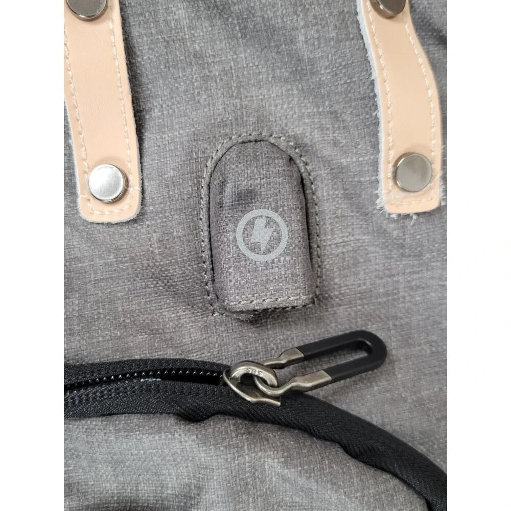NWT Tocode Laptop BackPack Roll Top‎ USB Anti Theft DaypackWater Repellent Gray